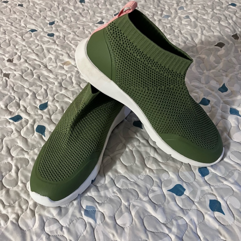 Green Slip-On Women's Sneakers